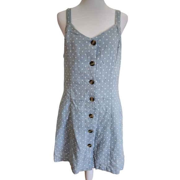 Japna Dresses & Skirts - New Large Japna Baby Blue Polka Dot Mini Dress
